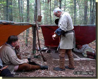A typical traditional black powder hunting camp in Michigan.