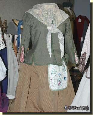 Eighteenth-century woman's dress and accesories.