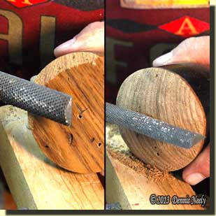 Rasping and truing the plug.