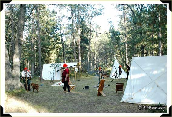 A traditional black powder hunting camp near the Huron National Forest.