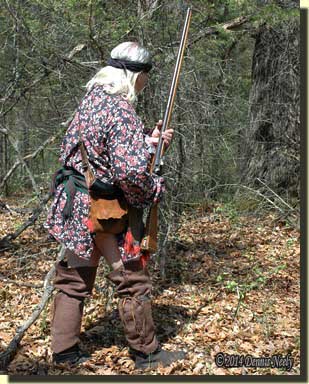 The traditional woodsman moved to the next calling location.