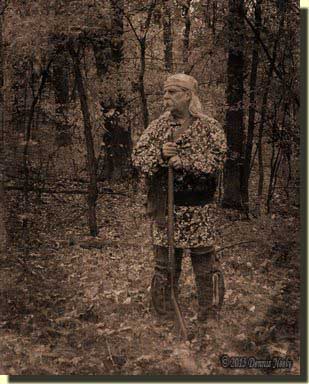 A living historian portraying a returned Native captive.