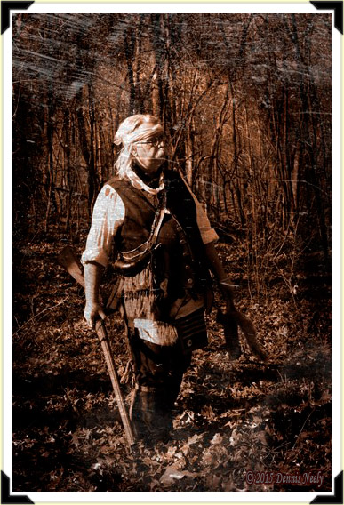 Daguerreotype of traditional hunter with a fox squirrel