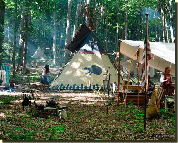 A tranquil Monday morning at the 2016 Old Northwest Primitive Rendezvous.